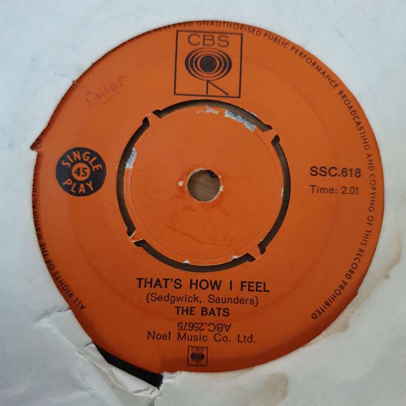 The Bats  That's How I Feel / If You Wanna Play - Vinyl 7" Record - Very-Good Quality (VG)