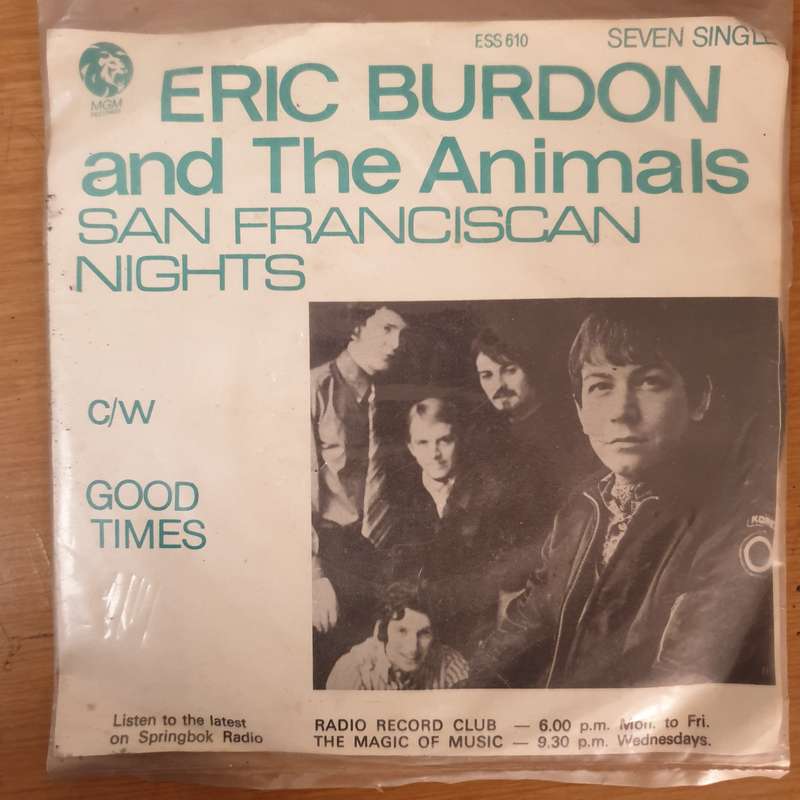Eric Burdon And The Animals  San Franciscan Nights - Vinyl 7" Record - Very-Good Quality (VG)