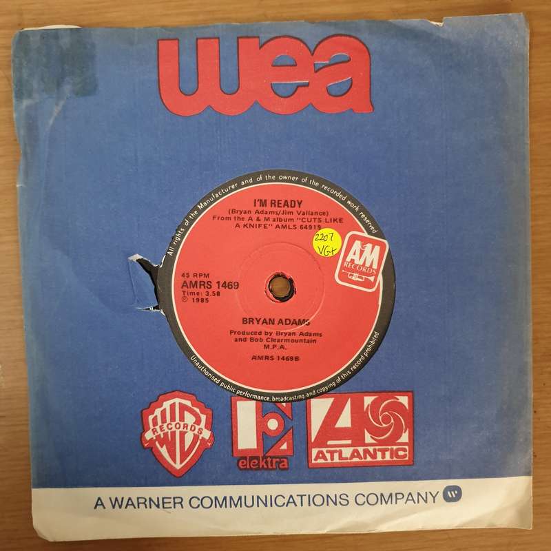 Bryan Adams  Heaven / I'm Ready - Vinyl 7" Record - Very-Good+ Quality (VG+)