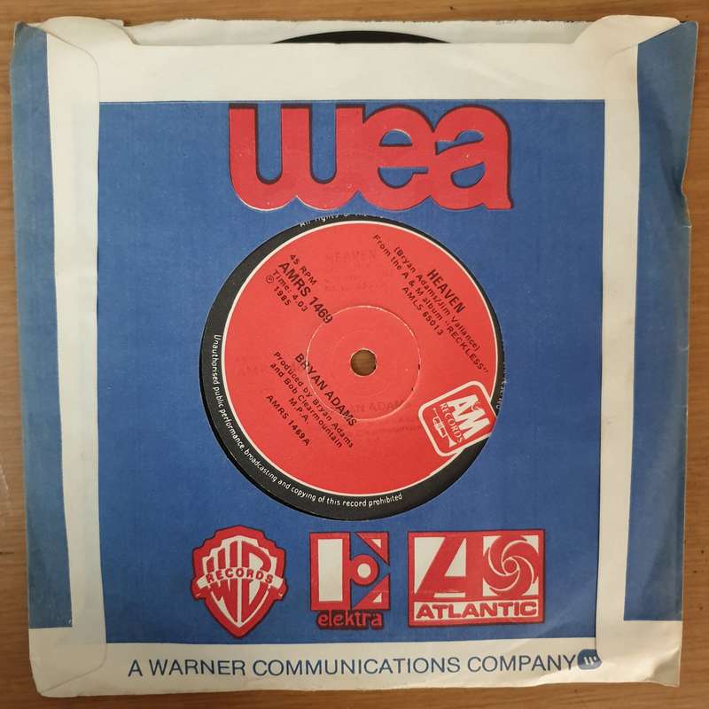Bryan Adams  Heaven / I'm Ready - Vinyl 7" Record - Very-Good+ Quality (VG+)