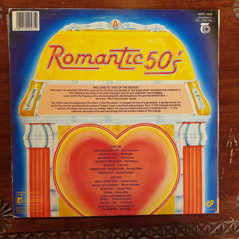 Romantic 50's - Original Artists  - Vinyl LP Record - Very-Good+ Quality (VG+)