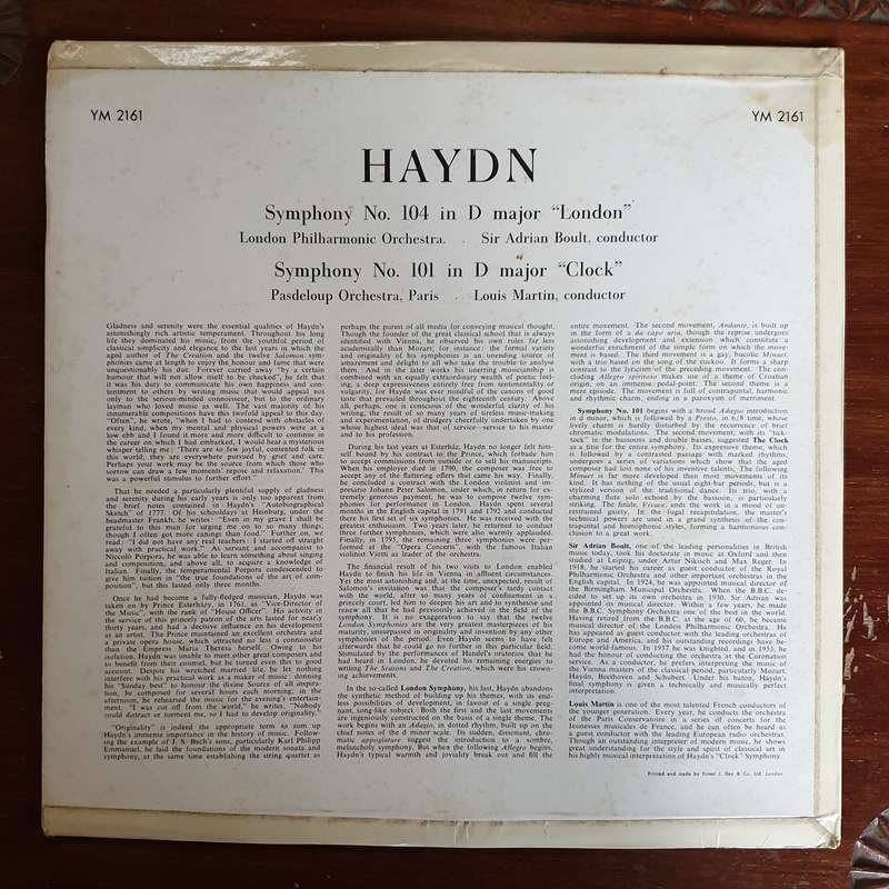 Haydn : Das Philharmonische Orchester London - Vinyl LP Record - Very-Good+ Quality (VG+)