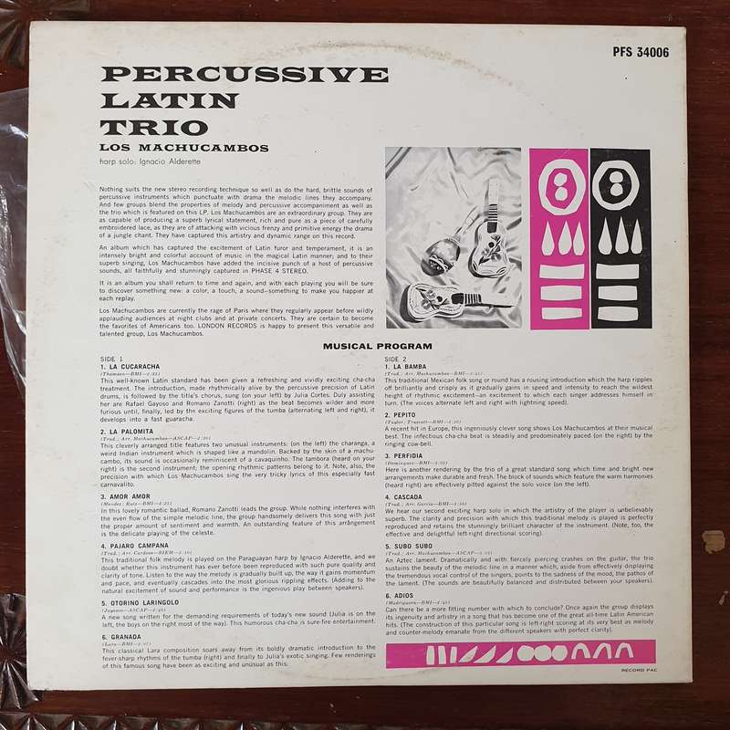 Los Machucambos  Percussive Latin Trio - Vinyl LP Record - Very-Good+ Quality (VG+)