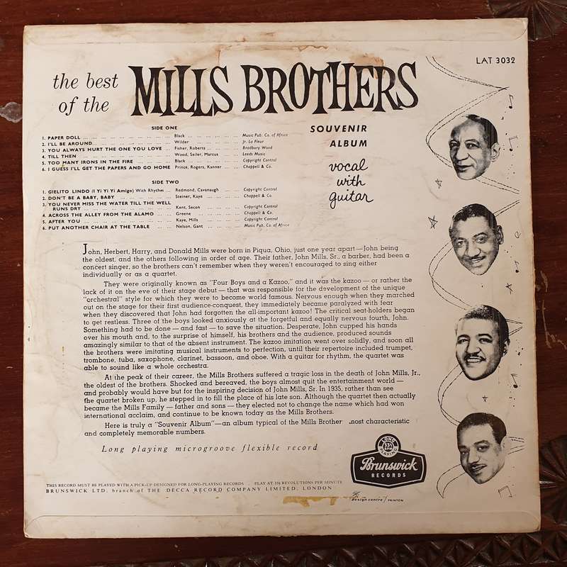 The Best of the Mills Brothers - Vinyl LP Record - Very-Good+ Quality (VG+)