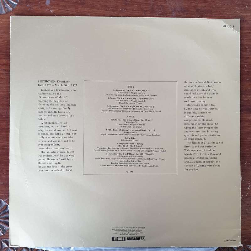 Beethoven - Masterpiece - Vinyl LP Record - Very-Good+ Quality (VG+)