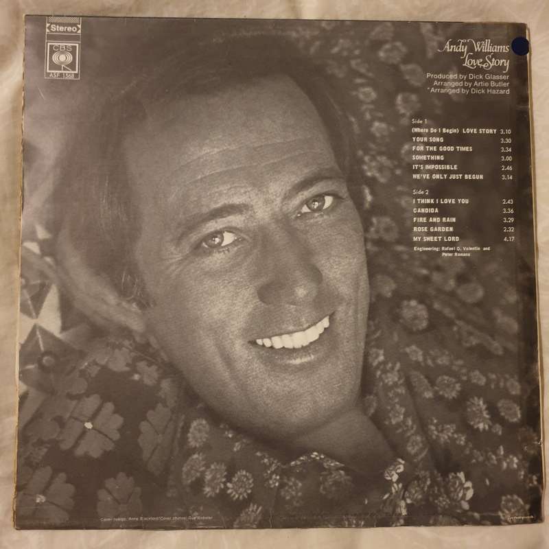 Andy Williams - Love Story - Vinyl LP Record - Good+ Quality (G+)
