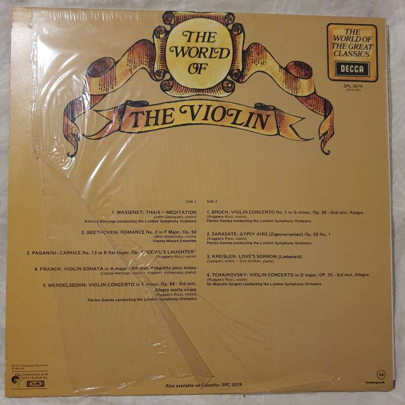 The World of the Violin - Vinyl LP Record - Very-Good+ Quality (VG+)