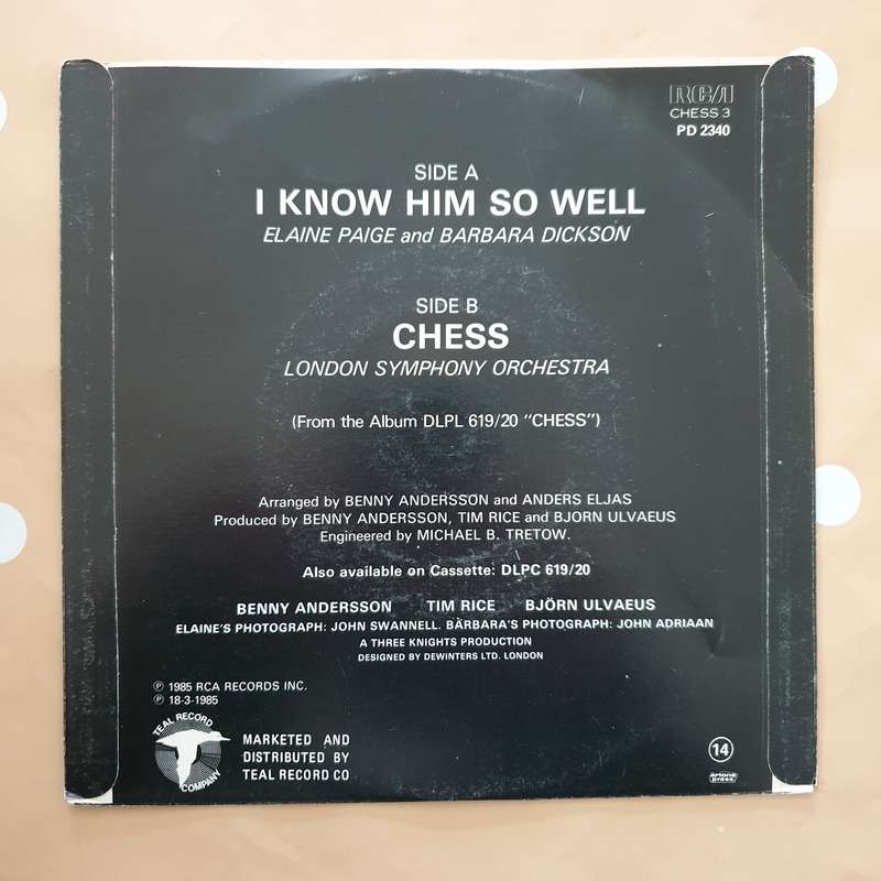 Elaine Paige And Barbara Dickson  I Know Him So Well - Vinyl 7" Record - Very-Good+ Quality...