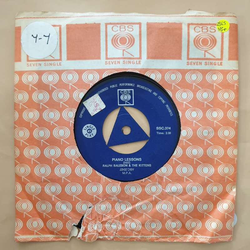 Ralph Baleson & The Kittens  Alley Cat / Piano Lessons - Vinyl 7" Record - Very-Good+ Quali...