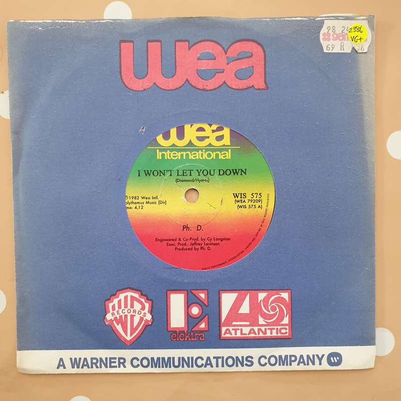 Ph.D.  I Won't Let You Down - Vinyl 7" Record - Very-Good+ Quality (VG+)