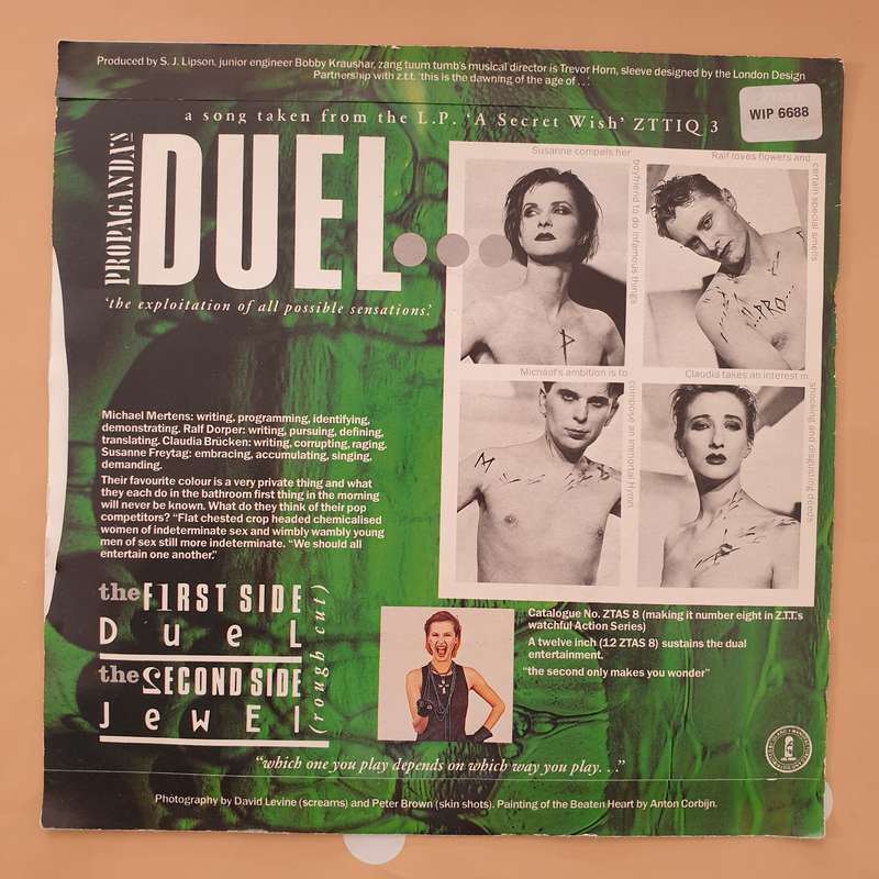 Propaganda's  Duel - Vinyl 7" Record - Very-Good+ Quality (VG+)