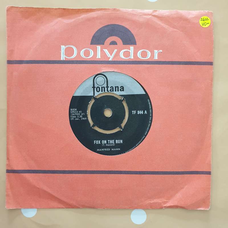 Manfred Mann  Fox On The Run - Vinyl 7" Record - Very-Good- Quality (VG-)