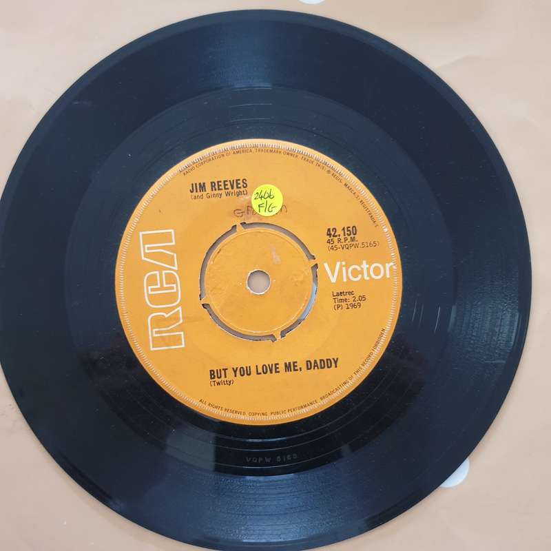 Jim Reeves  But You Love Me, Daddy - Vinyl 7" Record - Good Quality (G)