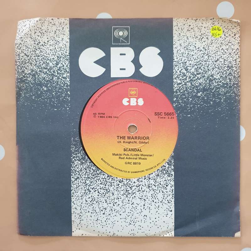 Scandal Featuring Patty Smyth  The Warrior - Vinyl 7" Record - Very-Good+ Quality (VG+)