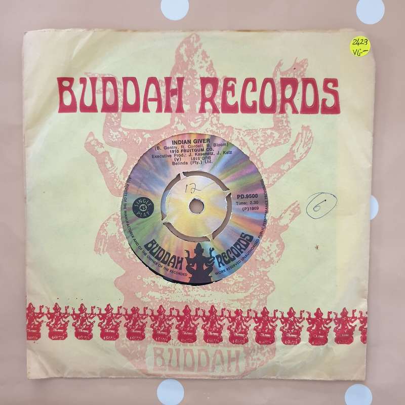 1910 Fruitgum Co.  Indian Giver - Vinyl 7" Record - Very-Good- Quality (VG-)