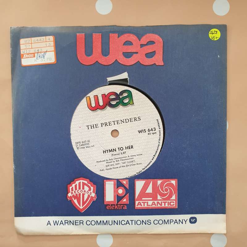 The Pretenders  Hymn To Her - Vinyl 7" Record - Very-Good+ Quality (VG+)