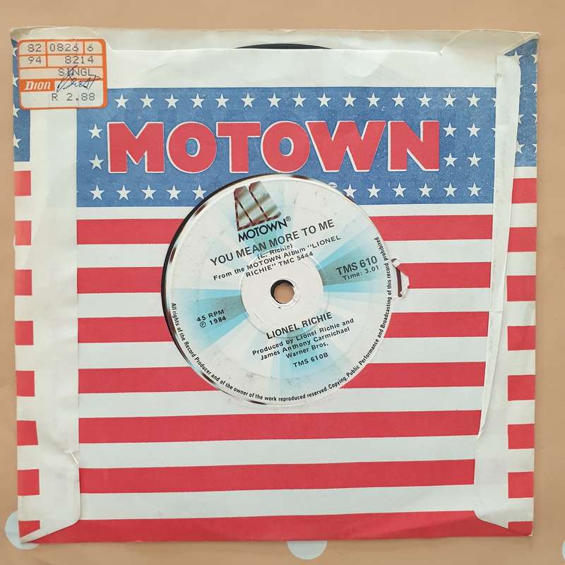 Lionel Richie  Hello / You Mean More To Me - Vinyl 7" Record - Very-Good+ Quality (VG+)
