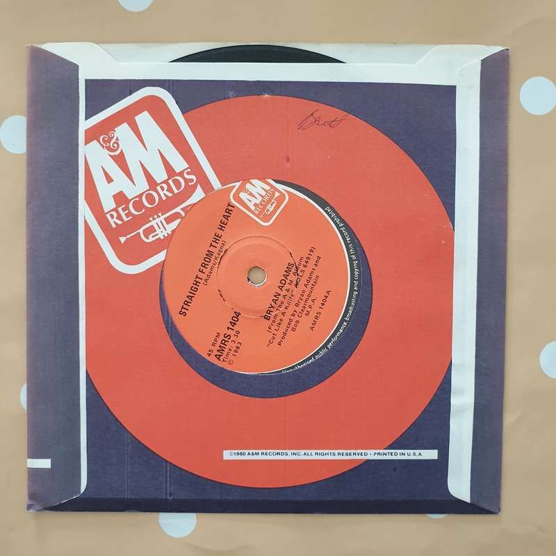 Bryan Adams  Straight From The Heart - Vinyl 7" Record - Very-Good+ Quality (VG+)