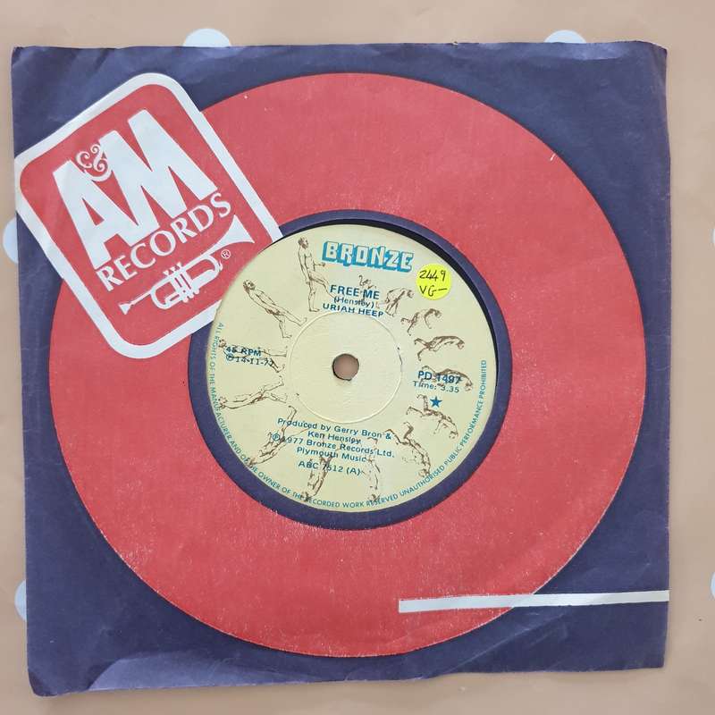 Uriah Heep  Free me - Vinyl 7" Record - Very-Good- Quality (VG-)