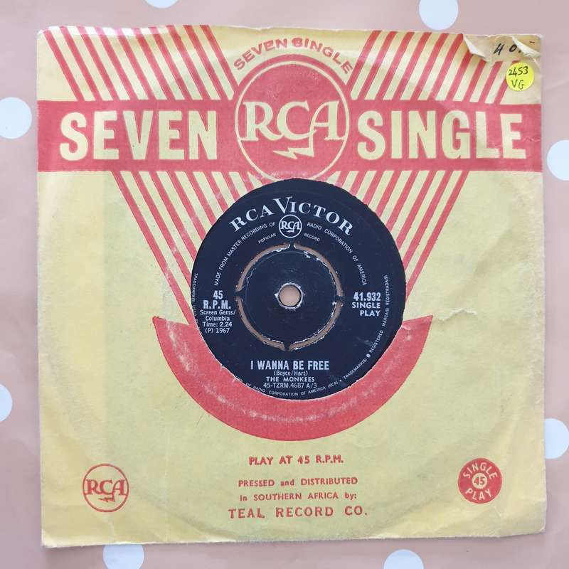The Monkees  (Theme From) The Monkees / I Wanna Be Free - Vinyl 7" Record - Very-Good Quali...