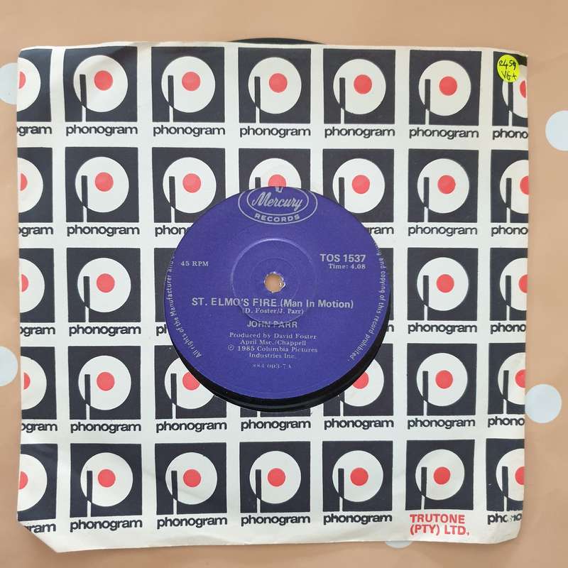 John Parr  St. Elmo's Fire (Man In Motion) - Vinyl 7" Record - Very-Good+ Quality (VG+)