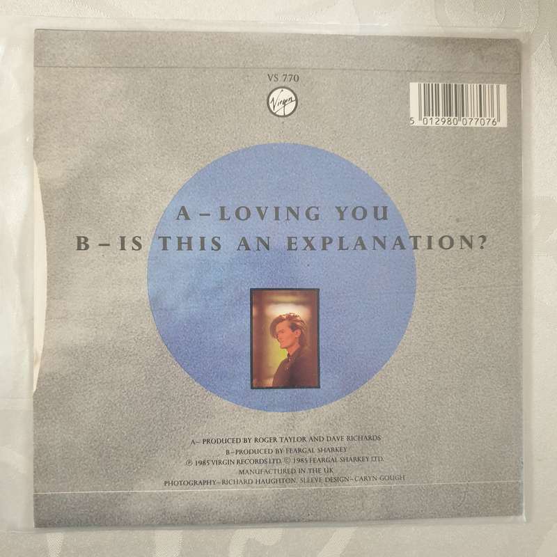 Feargal Sharkey  Loving You - Vinyl 7" Record - Very-Good+ Quality (VG+)