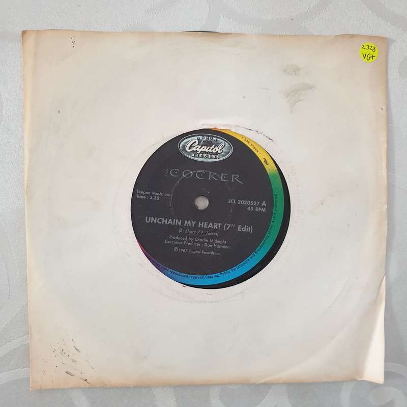 Joe Cocker  Unchain My Heart - Vinyl 7" Record - Very-Good+ Quality (VG+)