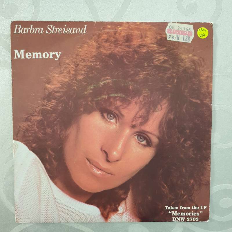Barbra Streisand  Memory - Vinyl 7" Record - Very-Good+ Quality (VG+)