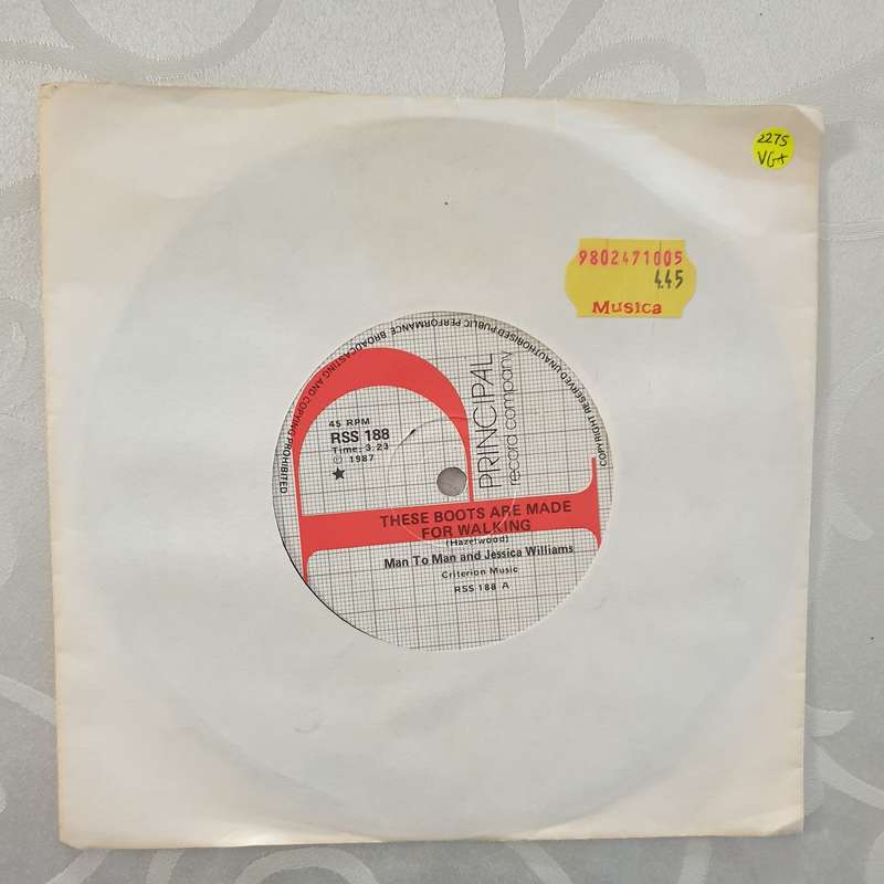 Man 2 Man And Jessica Williams  These Boots Are Made For Walking - Vinyl 7" Record - Very-G...