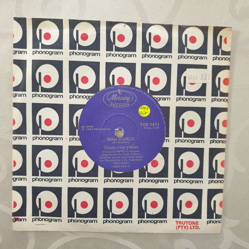 Tears For Fears  Mad World - Vinyl 7" Record - Very-Good+ Quality (VG+)