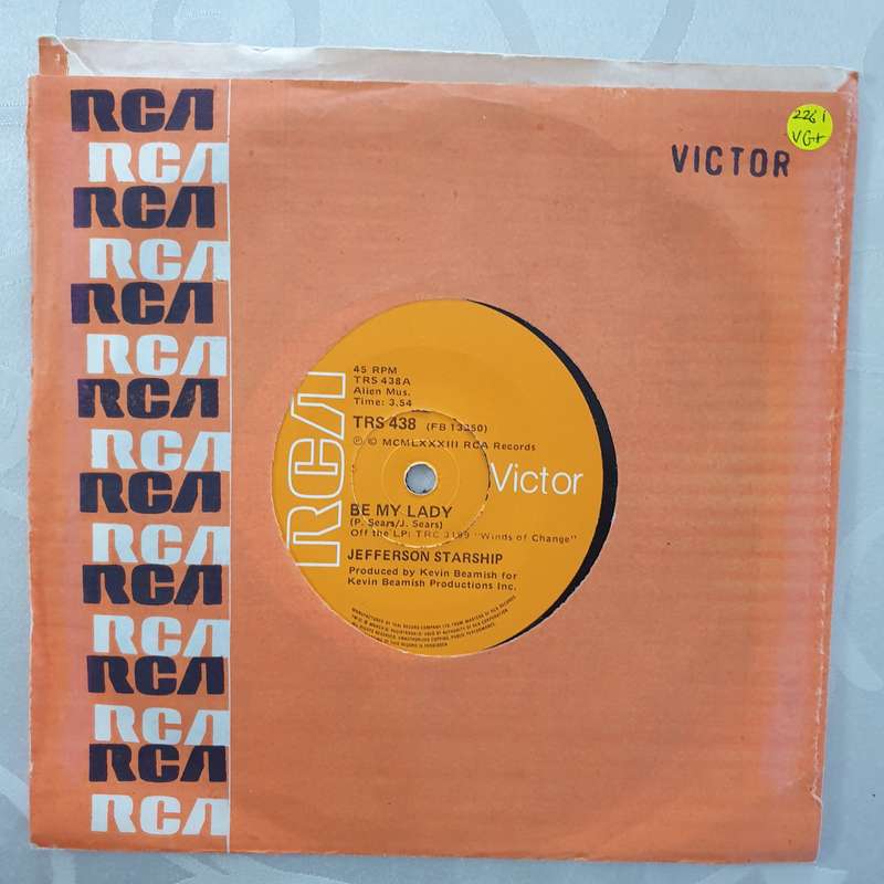 Jefferson Starship  Be My Lady - Vinyl 7" Record - Very-Good+ Quality (VG+)
