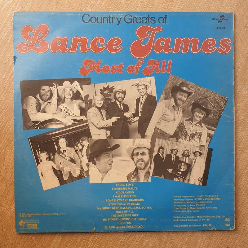 Lance James - Country Greats - Vinyl LP Record - Very-Good+ Quality (VG+)