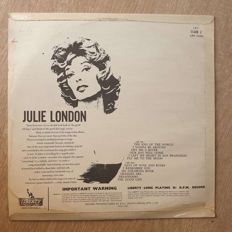 Julie London  The End Of The World - Vinyl LP Record - Very-Good+ Quality (VG+)