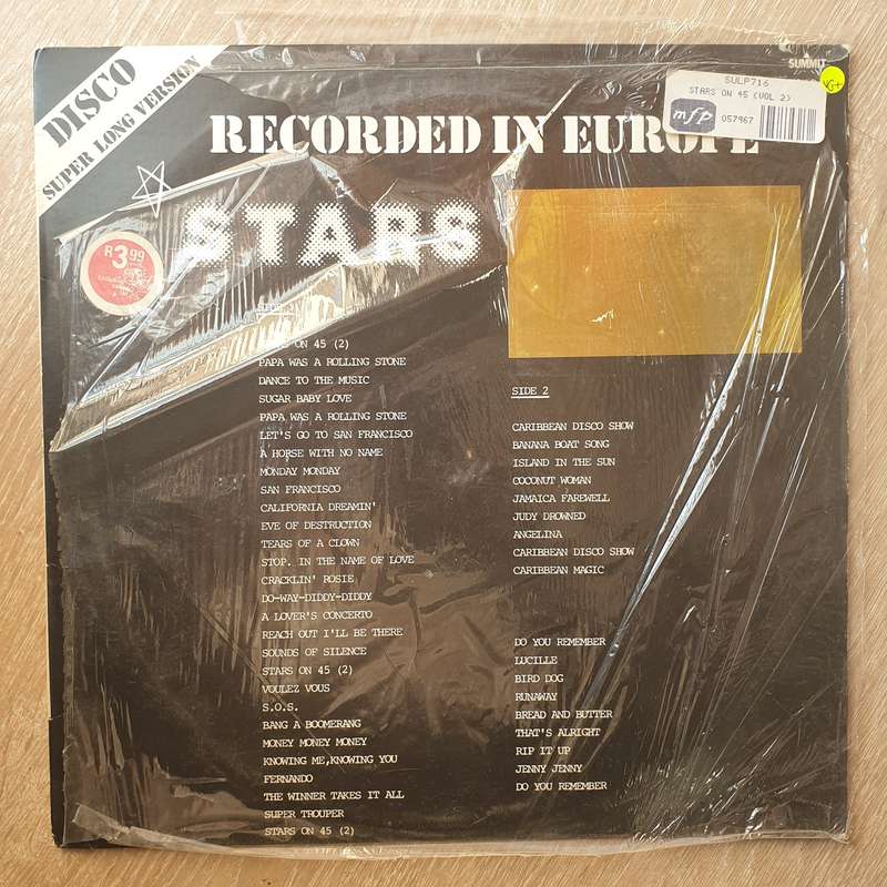 Stars - Recorded in Europe - Disco Super Long Version - Vinyl LP Record - Very-Good+ Quality (VG+)