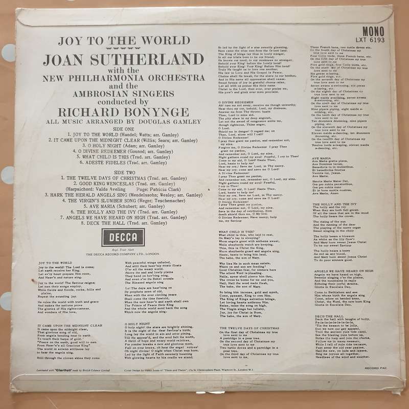 Joan Sutherland With The New Philharmonia Orchestra And The Ambrosian Singers Conducted By Richar...