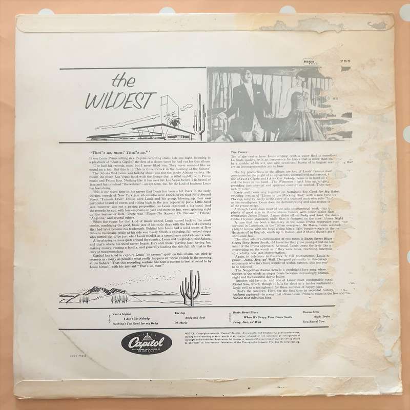 Louis Prima Featuring Keely Smith With Sam Butera And The Witnesses  The Wildest! -  Vinyl ...