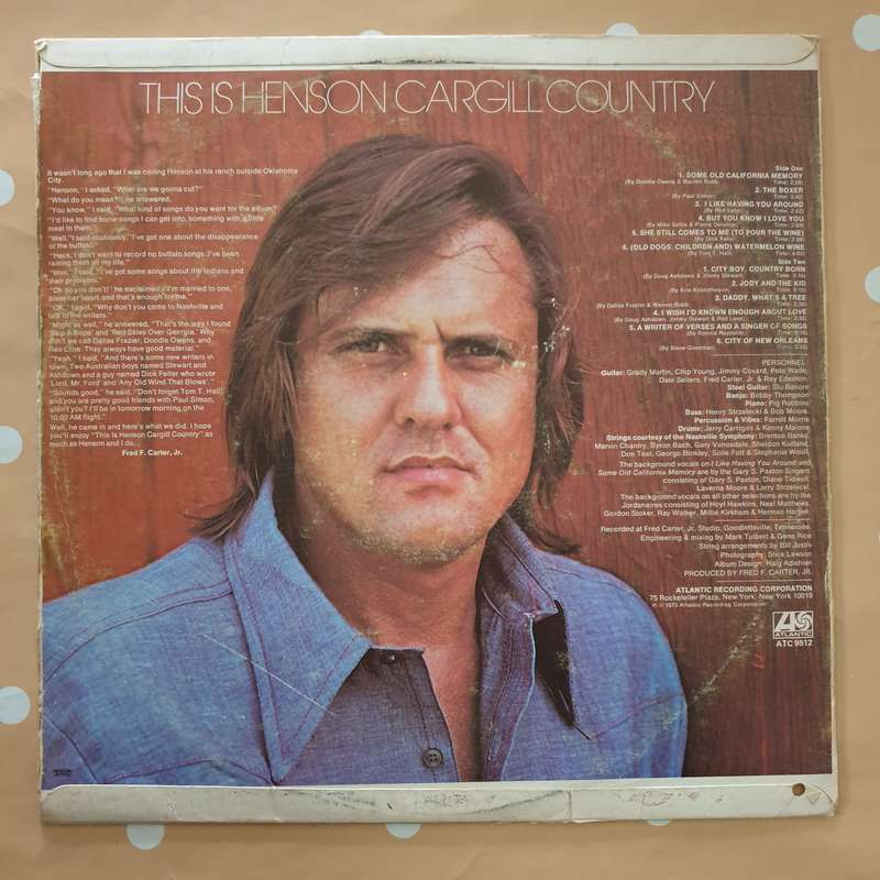 Henson Cargill  This Is Henson Cargill Country -  Vinyl LP Record - Very-Good+ Quality (VG+)