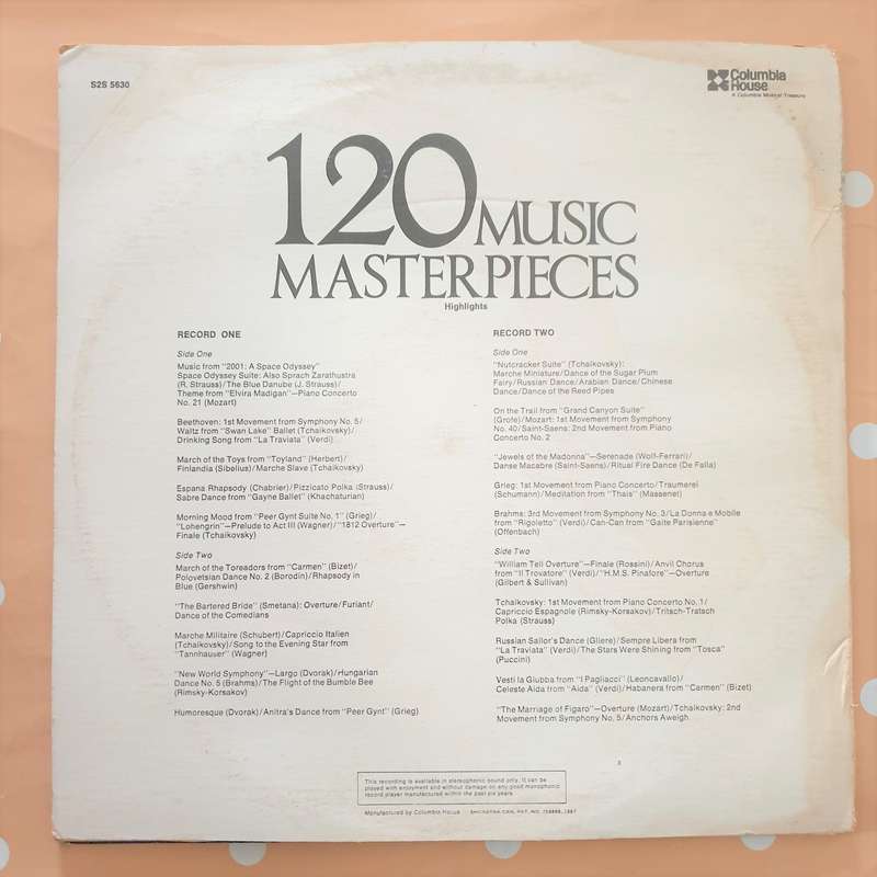 120 Music Masterpieces -  Double Vinyl LP Record - Very-Good+ Quality (VG+)