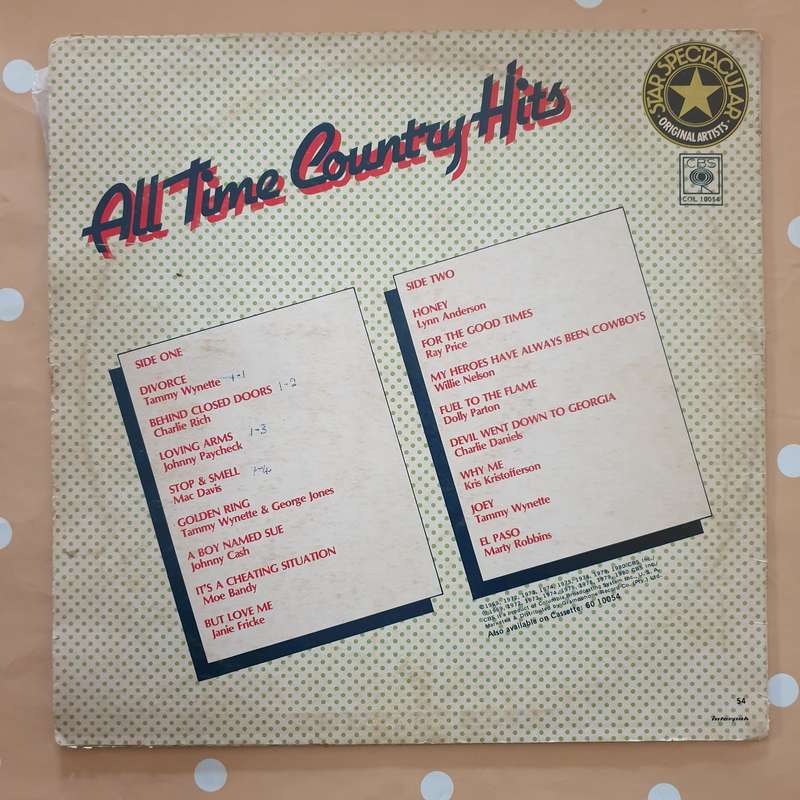 All Time Country Hits - Original Artists - Vinyl LP Record  (VG)