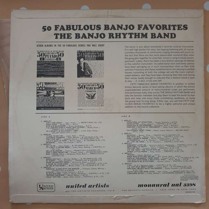 The Banjo Rhythm Band  50 Fabulous Banjo Favorites -  Vinyl LP Record - Very-Good+ Quality ...