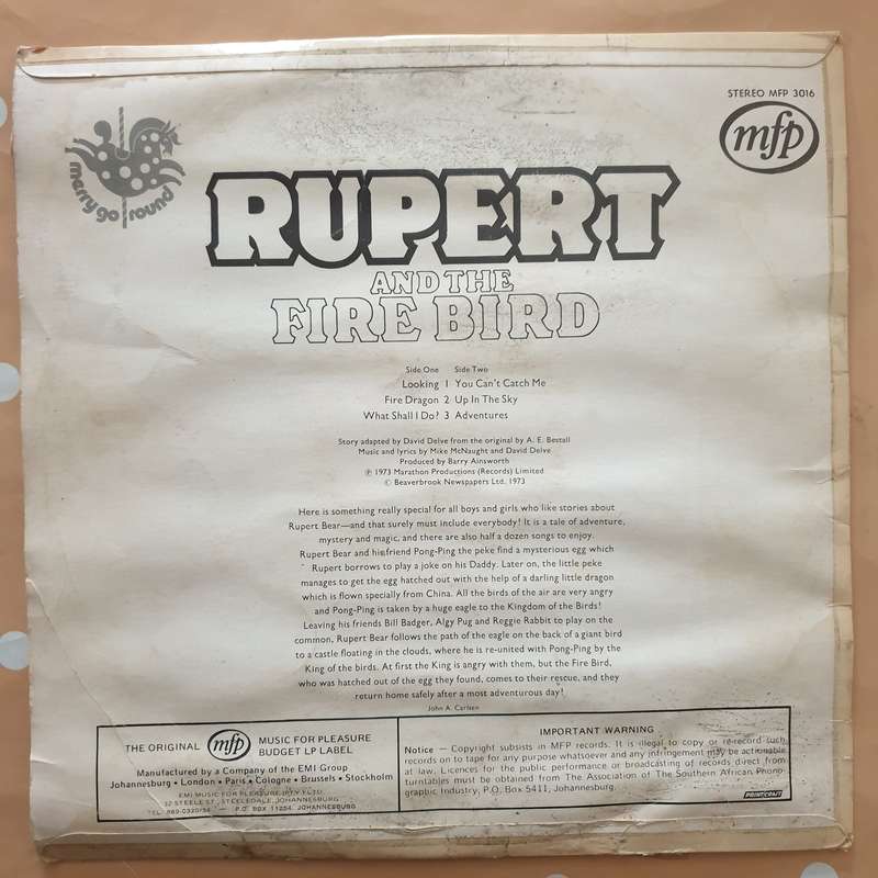 Rupert and the Firebird - Vinyl LP Record - Good+ Quality (G)
