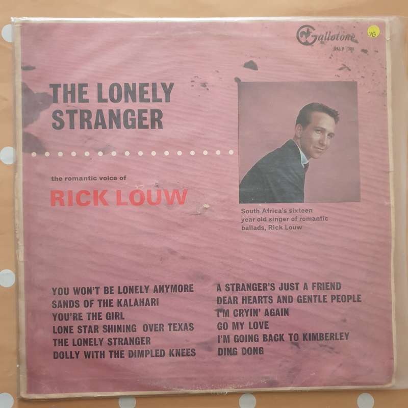 Rick Louw - The Lonely Stranger - Vinyl LP Record - Very-Good Quality (VG)