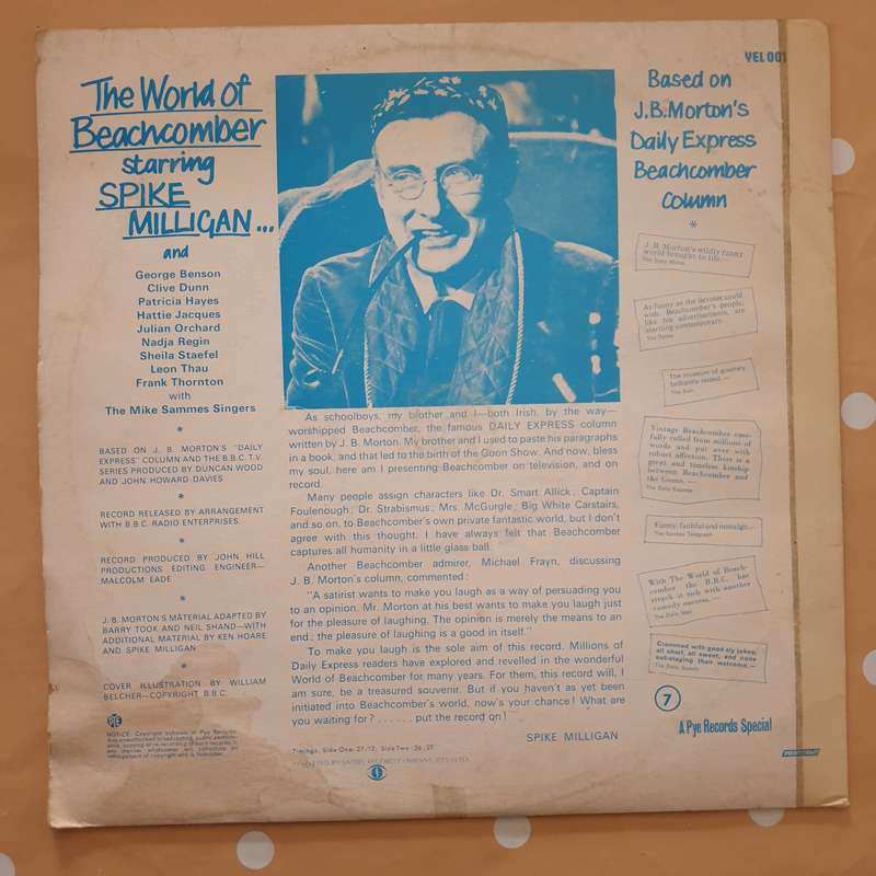 Spike Milligan With Mike Sammes Singers  The World Of Beachcomber - Vinyl LP Record - Very-...