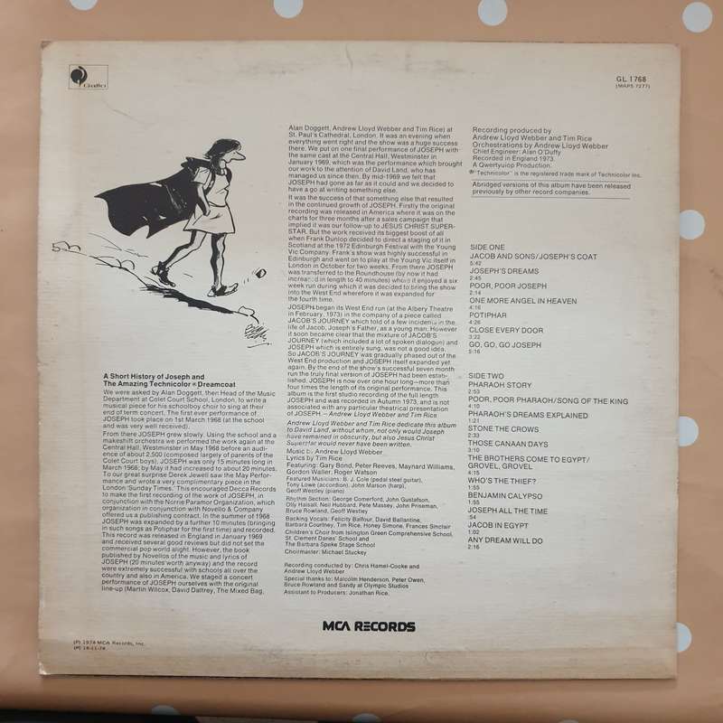 Tim Rice And Andrew Lloyd Webber  Joseph And The Amazing Technicolor Dreamcoat - Vinyl LP R...