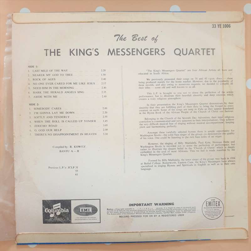 The Kings Messengers Quartet  The Best Of - Vinyl LP Record - Very-Good Quality (VG)