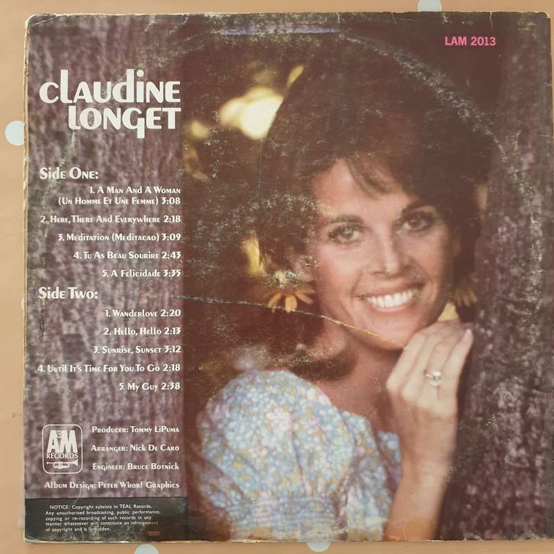 Claudine Longet  Claudine -  Vinyl LP Record - Very-Good+ Quality (VG+)