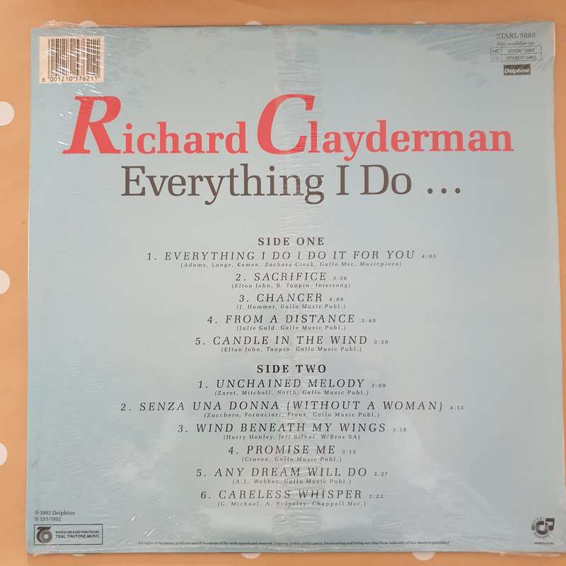 Richard Clayderman - Everything I Do - Vinyl Record LP - Sealed