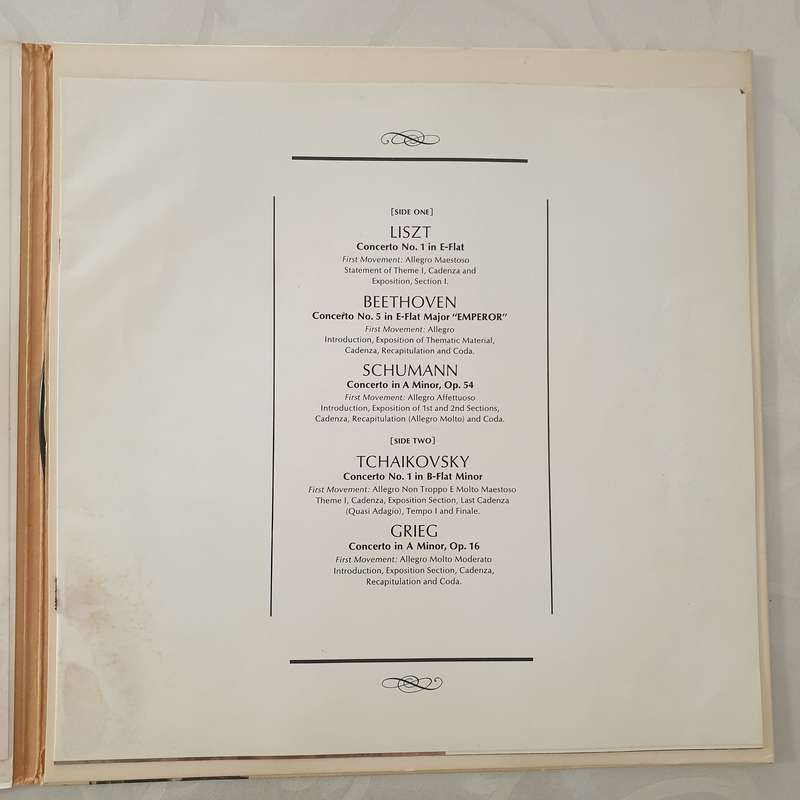 Walt Disney Presents Great Piano Concertos And Their Composers with Booklet - Vinyl LP Record - O...