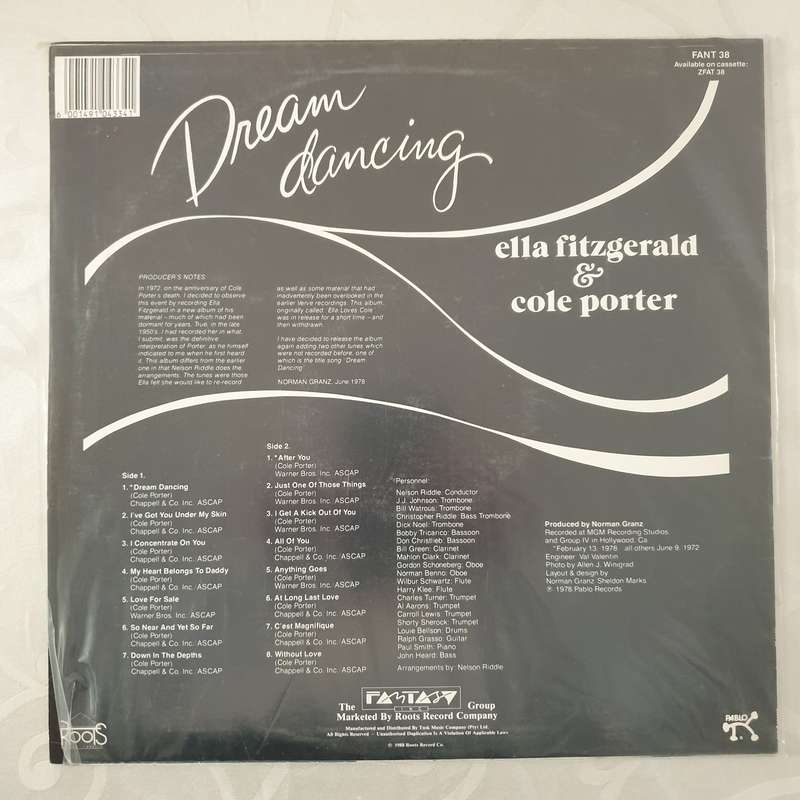 Ella Fitzgerald & Cole Porter  Dream Dancing - Vinyl LP Record - Very-Good+ Quality (VG+)