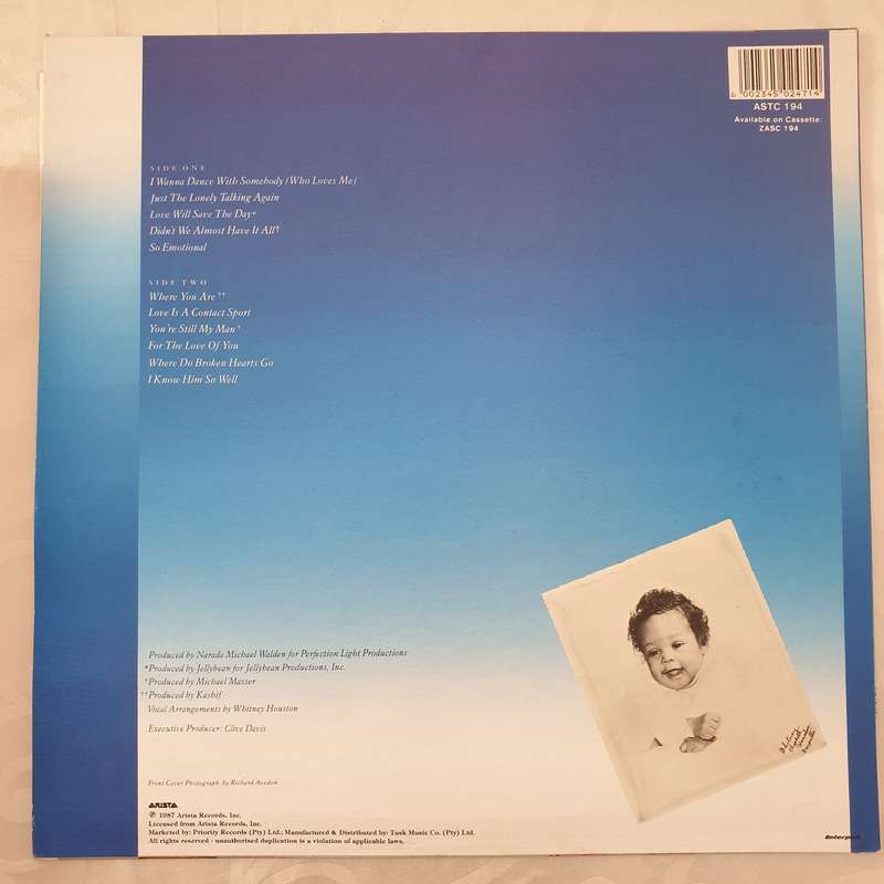 Whitney Houston - Whitney - Vinyl LP Record - Very-Good+ Quality (VG+)